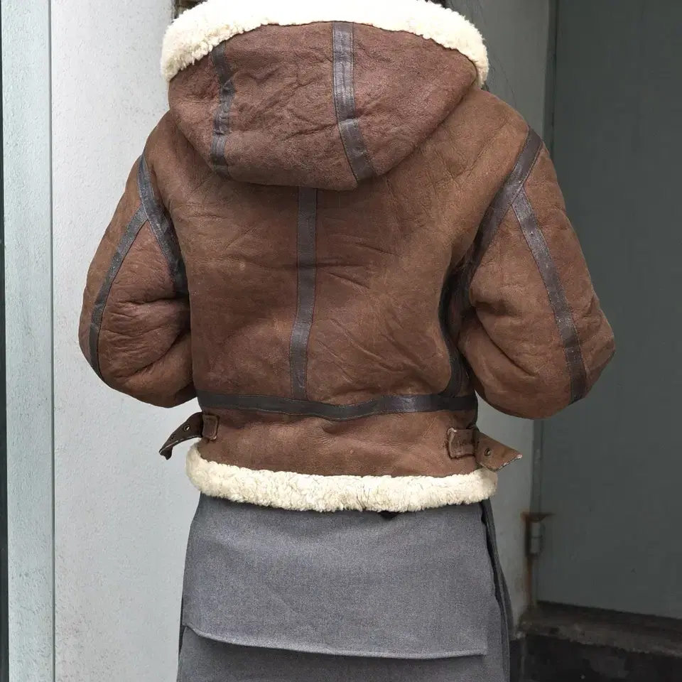 vintage type B-3 Hoodie Shearling Jacket