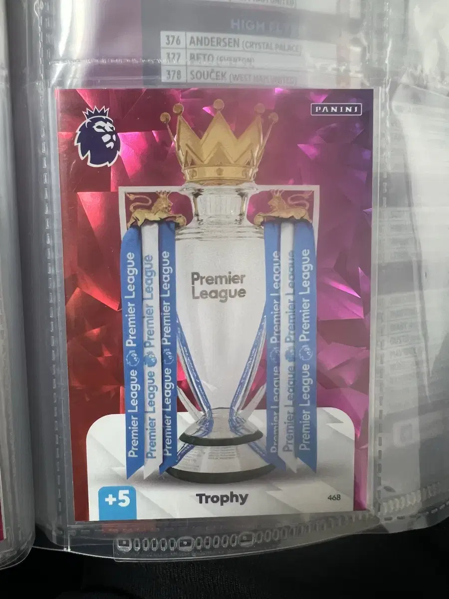 1/6th) 25 EPL Panini sold individually Trophy