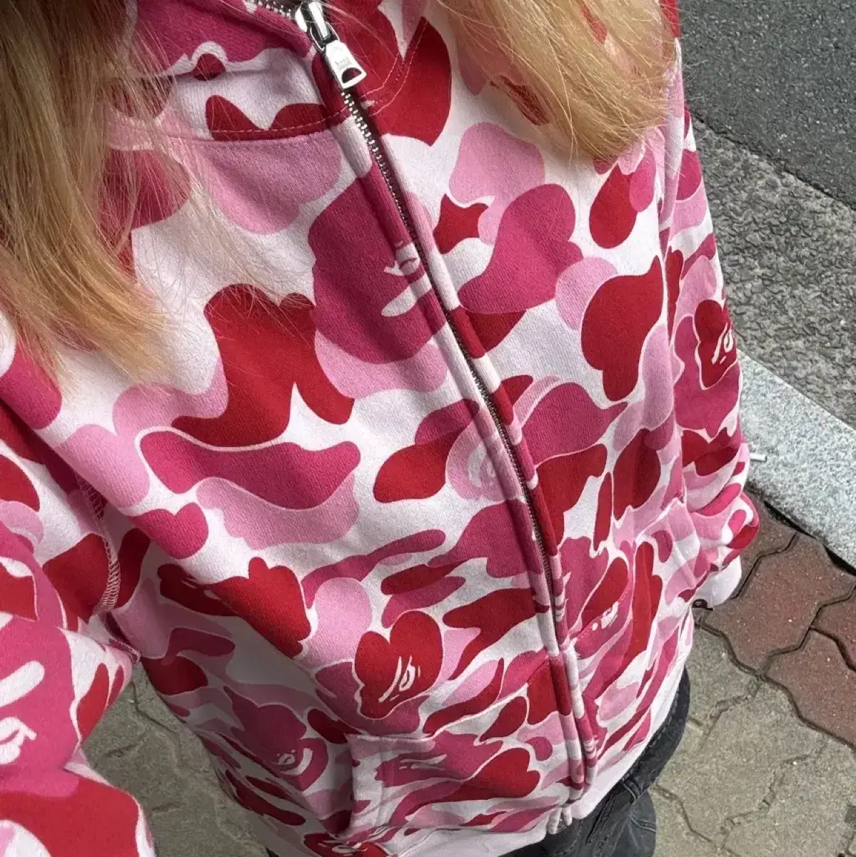 (Today Only) Vape ABC Camo Tiger Hoodie Zip Up Pink