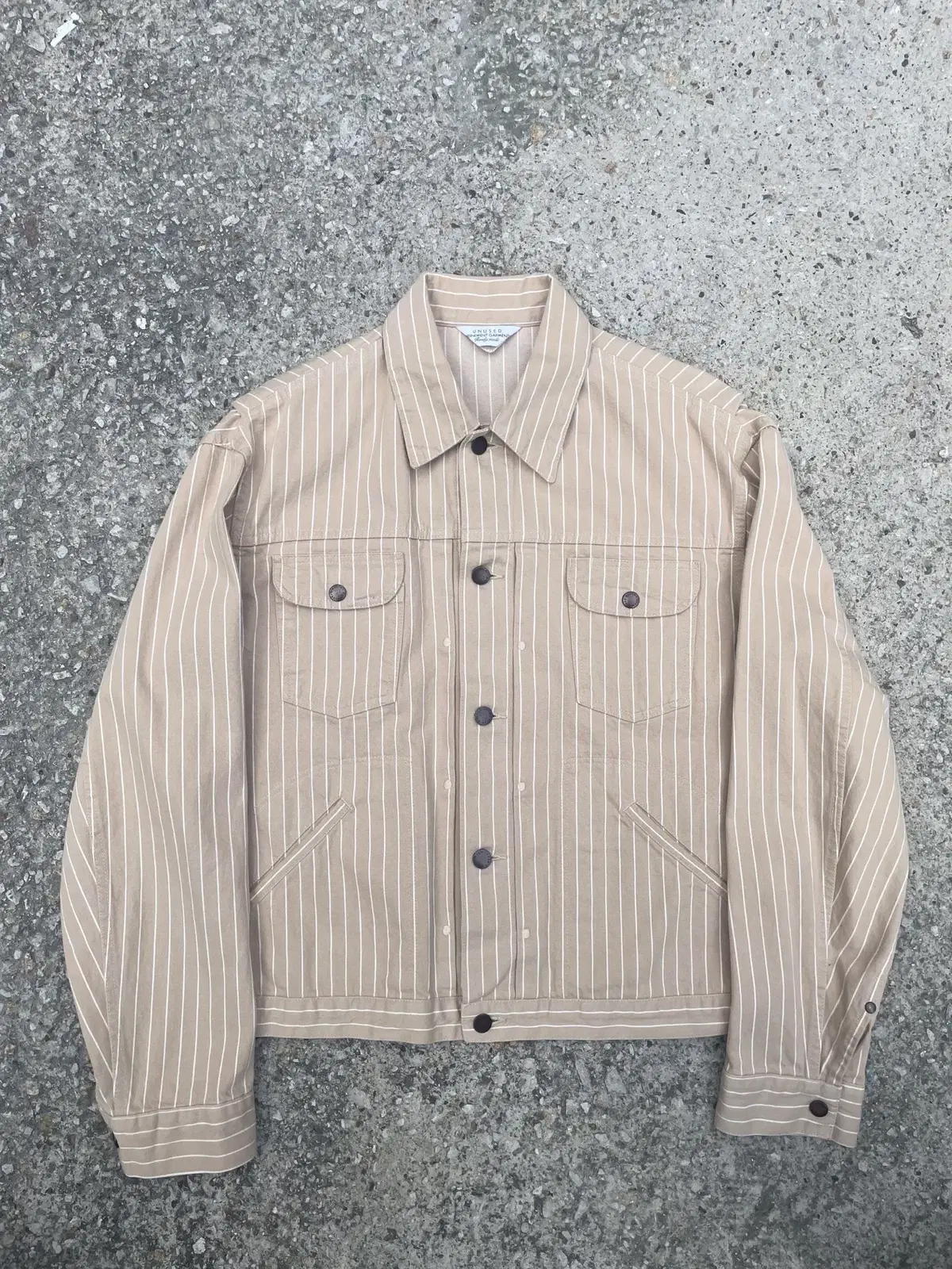 Unused Striped Denim Jacket