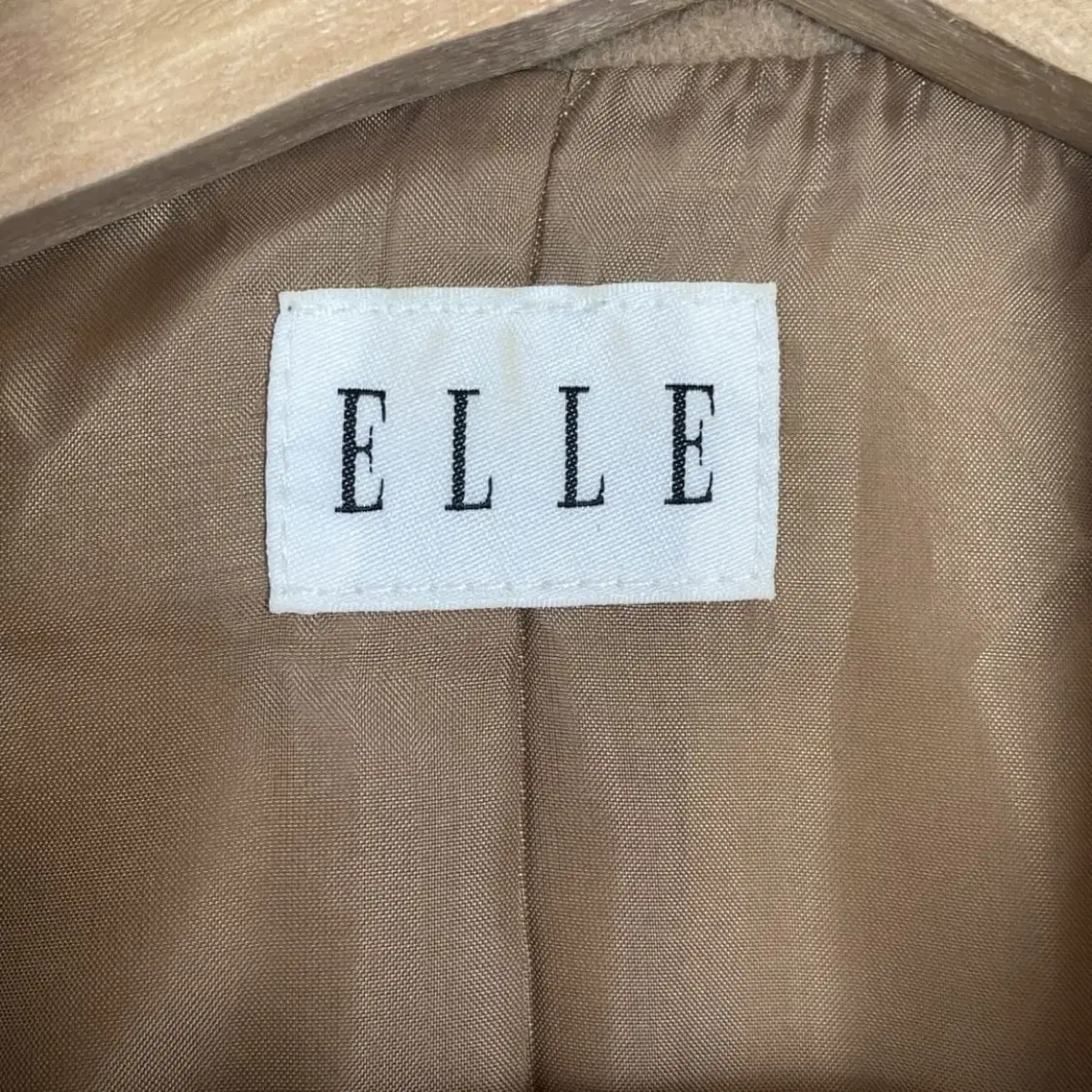 Elle 카멜 오버핏 싱글 코트