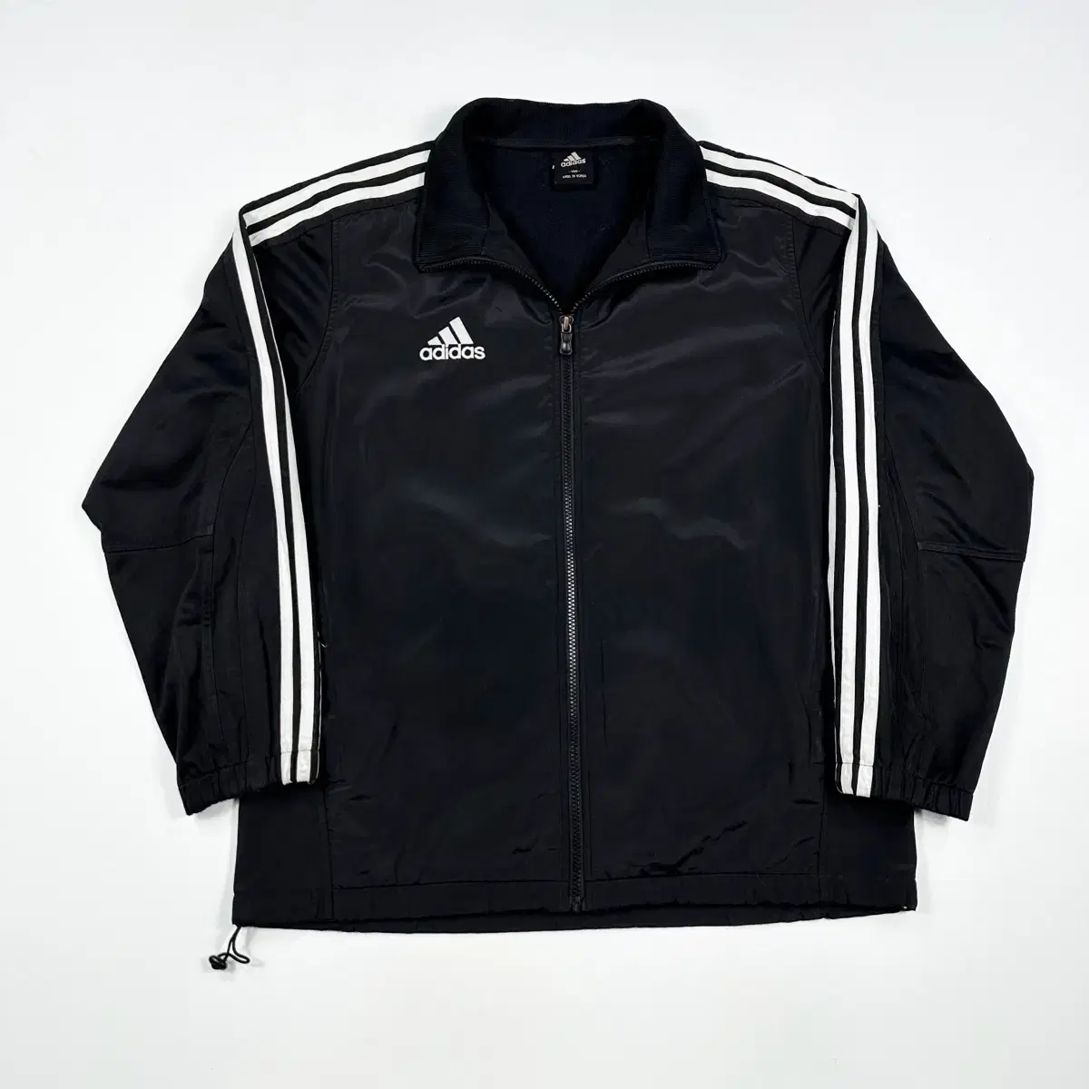 (L) 00s Adidas Old School Boxy Windbreaker Black White