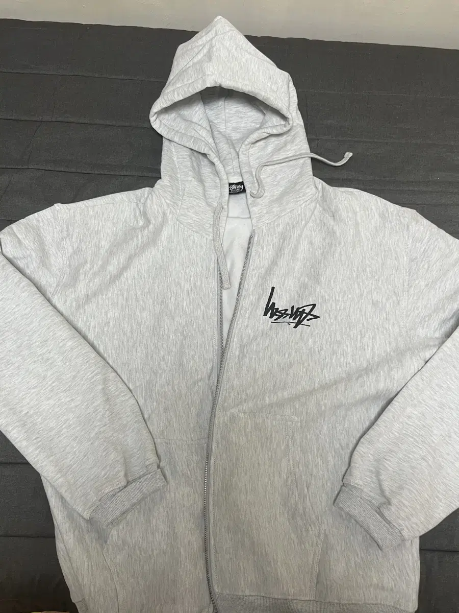 (XL) Stussy Flip Hood Zip-Up Ash Header - Extremely Fine