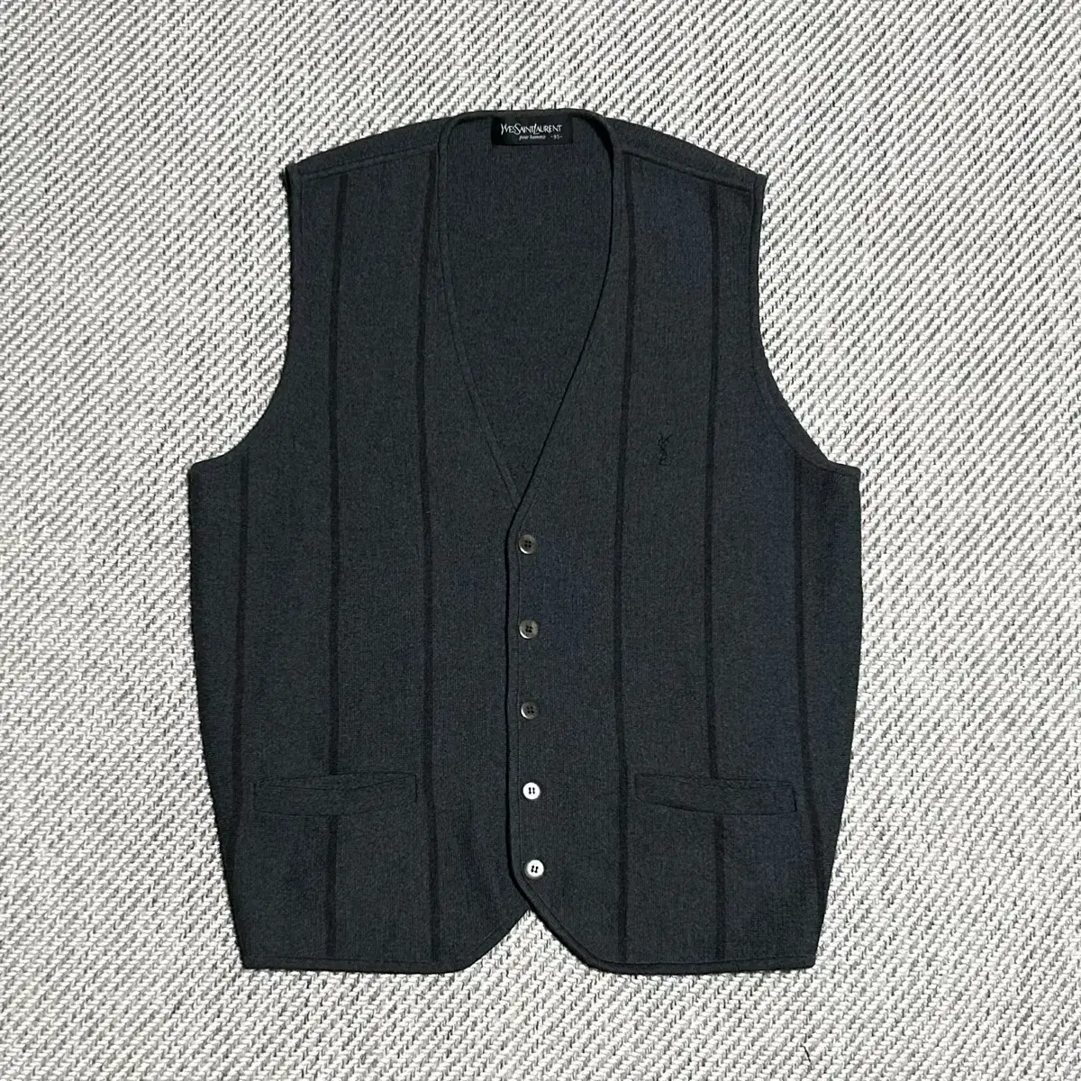 [ M ] YSL Yves Saint Laurent Dark Gray Tailored Vest