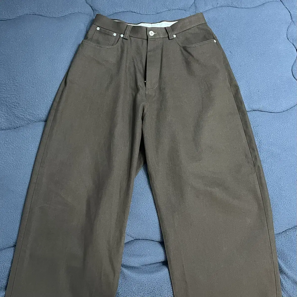 [M] STU Wide Cotton Trousers Brown