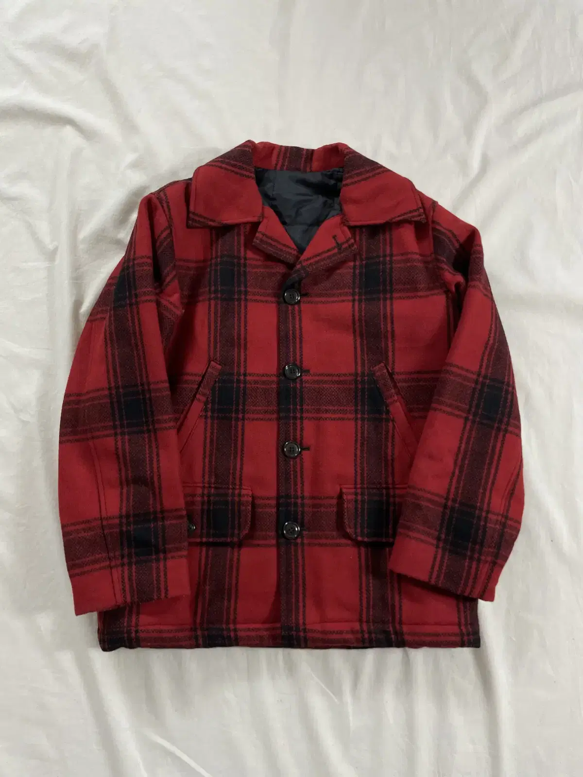 Scene Buffalo Check Wool Coat M