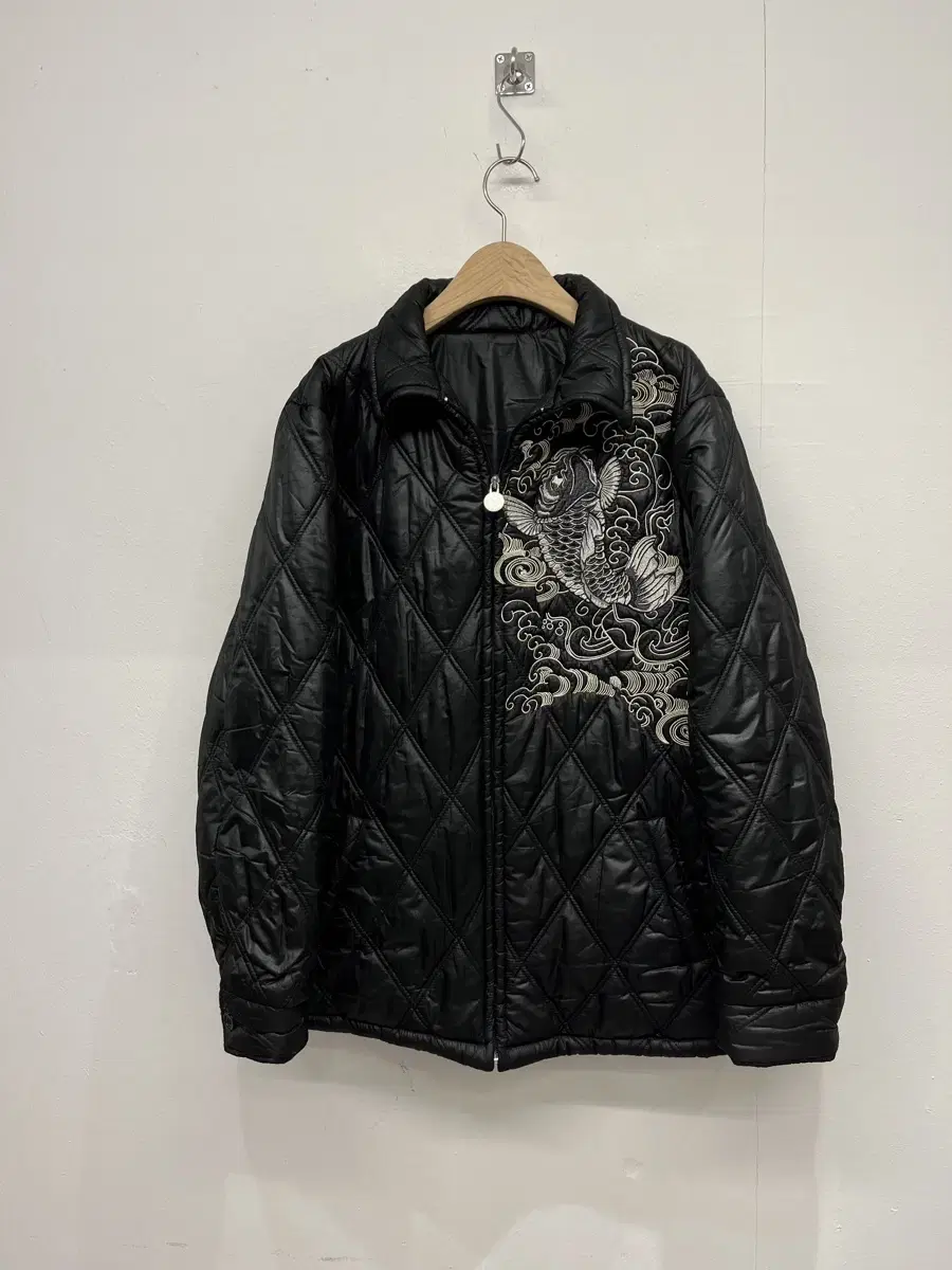 Carp Embroidered Quilted Jacket