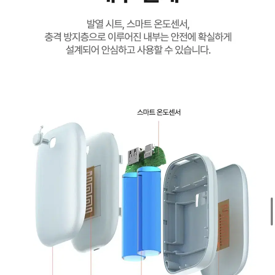 (새상품) 양면 손난로 C타입 보조배터리 5200mAh 대용량