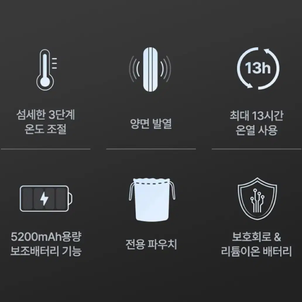 (새상품) 양면 손난로 C타입 보조배터리 5200mAh 대용량