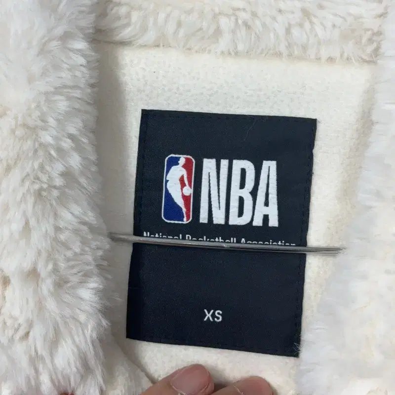 NBA 크림 양털 뽀글이 후리스 롱 후드집업 XS