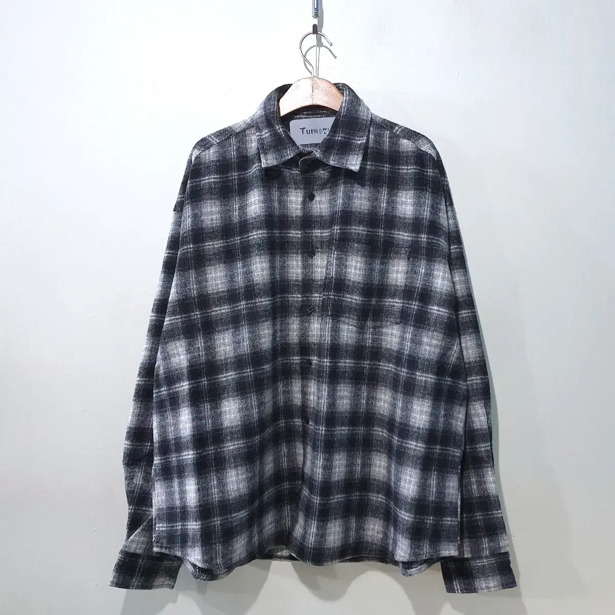 FW New) Mohair check shirt jacket 2color