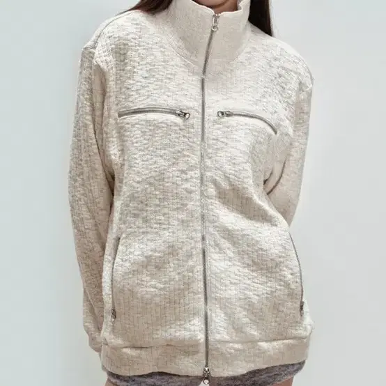 세릭 WAFFLE ZIPPER JACKET / IVORY cerric