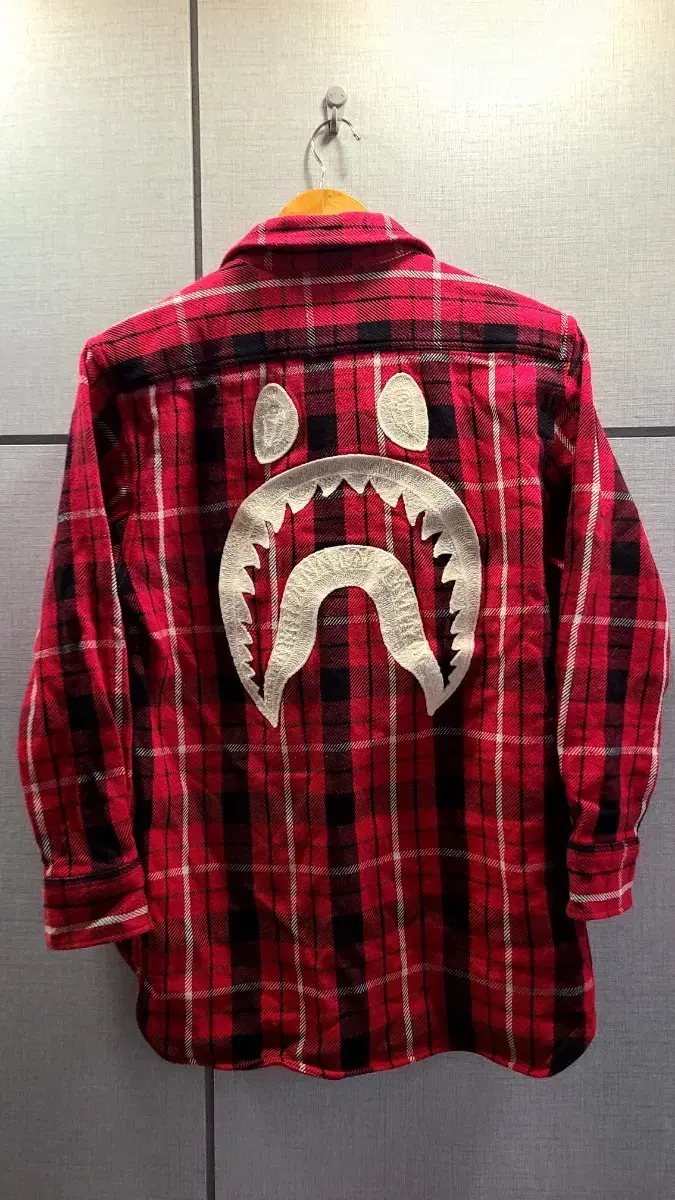 [XS]Vape Cpo Flannel Red Shark Embroidered Shirt