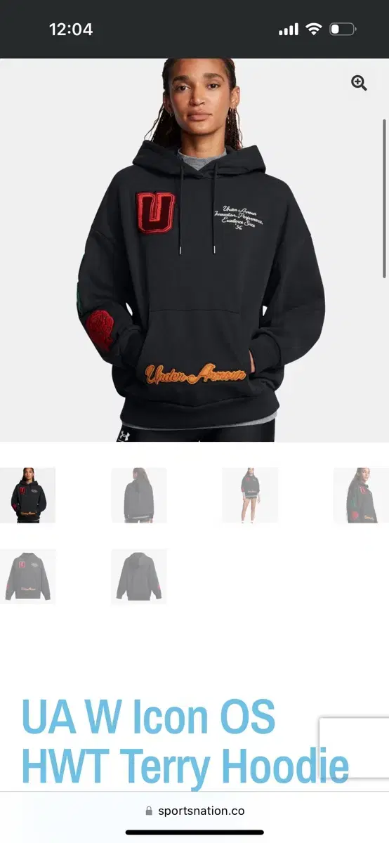 [언더아머정품]UA W Icon OS HWT Terry Hoodie 새거