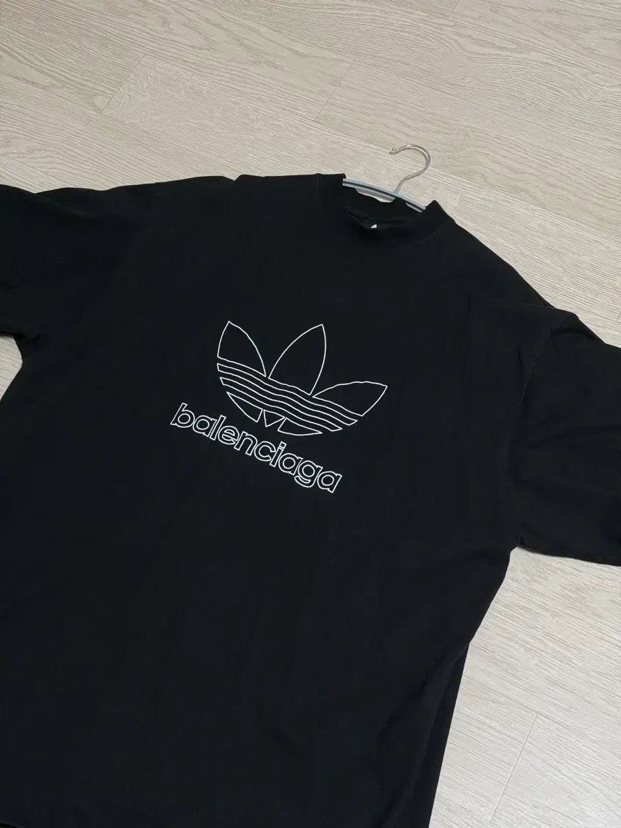 (3) Balenciaga Adidas Short Sleeve T-Shirt Black