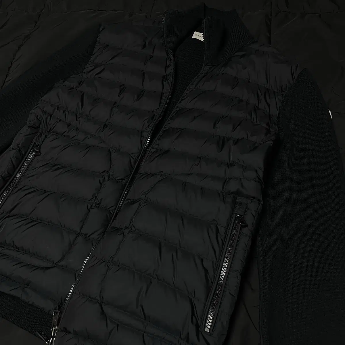 (s)Moncler Padded Wool Cardigan Black -22FW