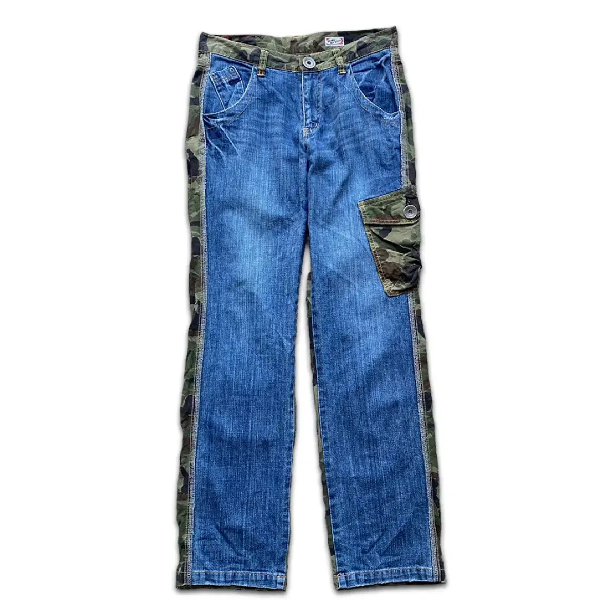 Beams Boy camouflage mixed jeans