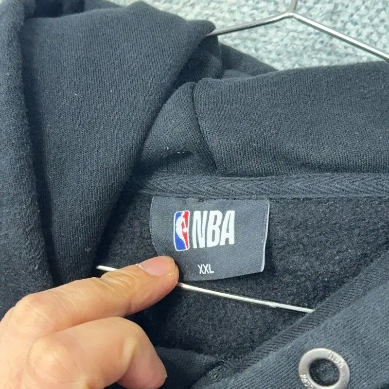 NBA 프린팅 로고 블랙 후드티 XXL