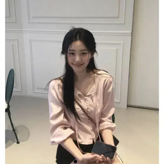 재니오 may bean blouse - peach pink