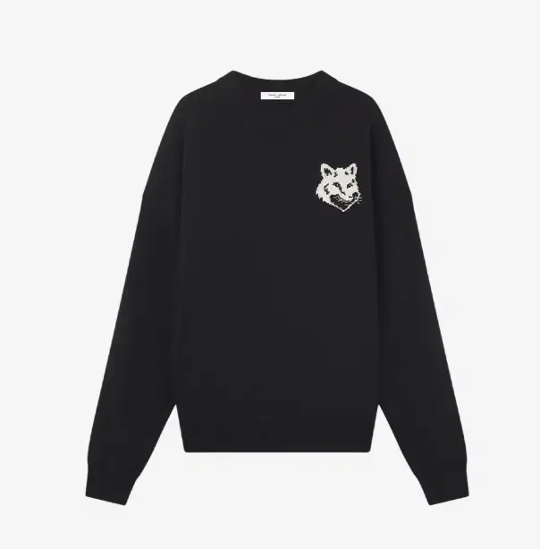 [S] Maison Kitsune Fox Head Intarsia Comfort Jumper Black