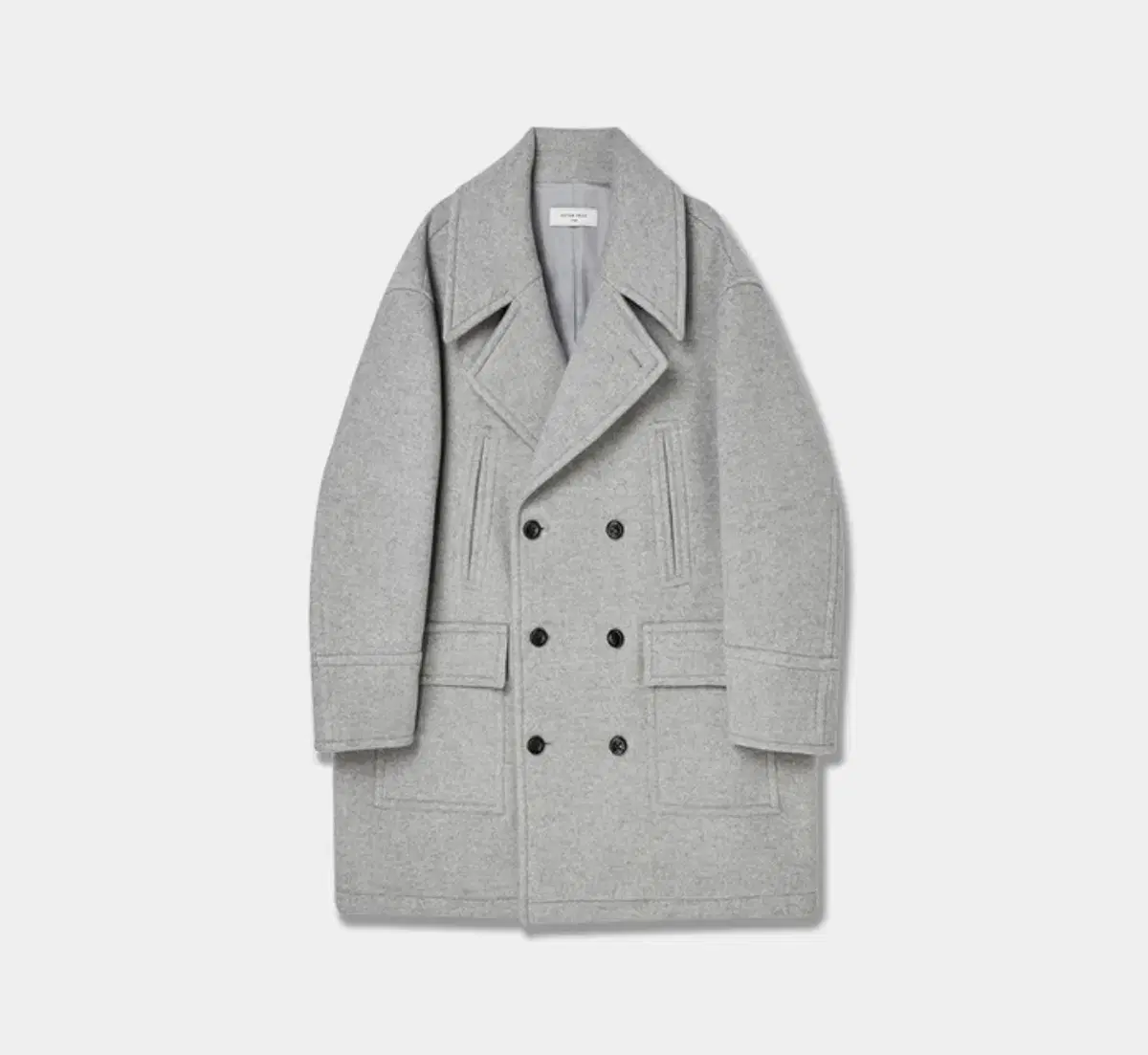 Afterpray Sherman Double Peacoat Smoke Gray S