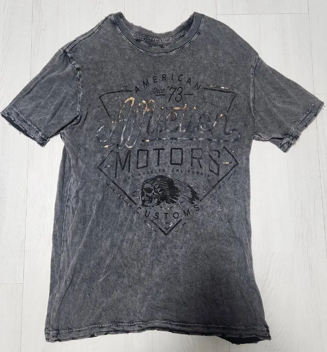 AFFLICTION AFFLICTION Gray Custom S size double sided tee sells