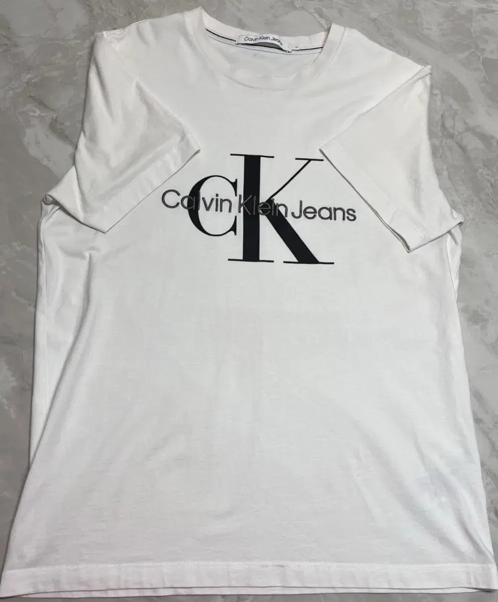 Calvin Klein Monogram Logo Short Sleeve T-Shirt White