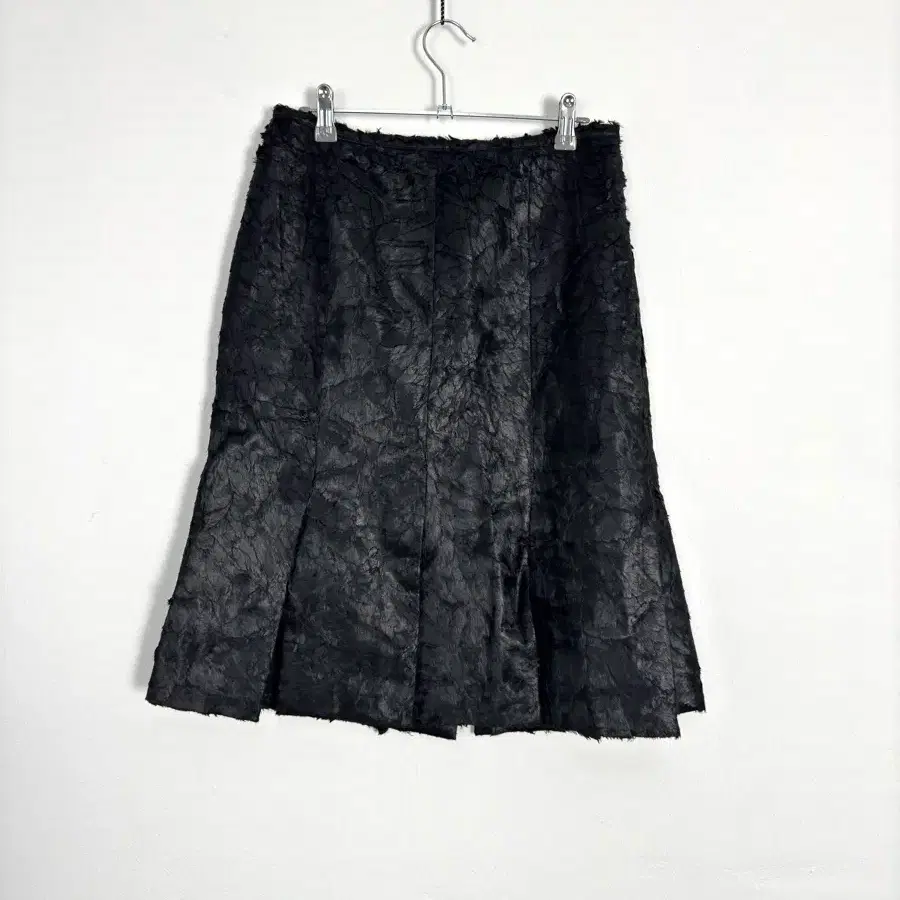 vintage crushed texture pleated skirt