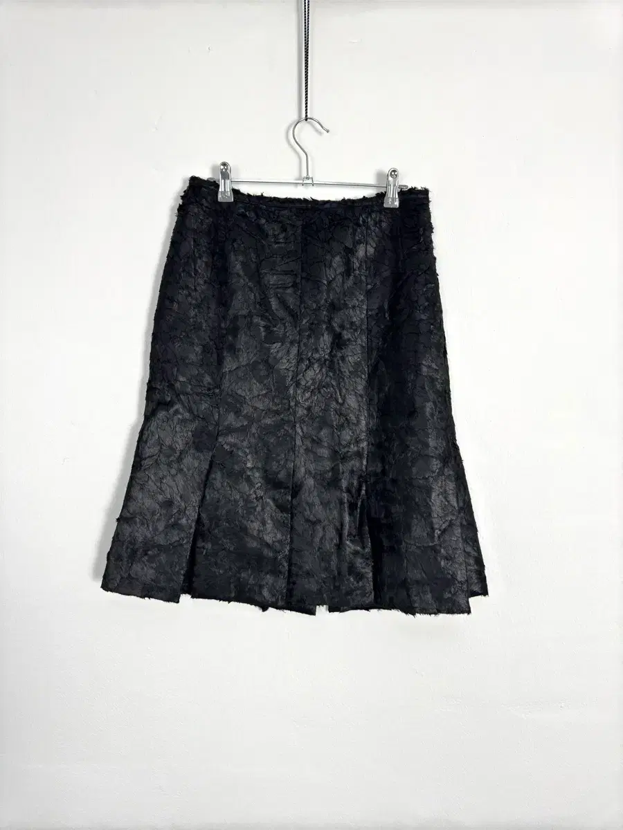 vintage crushed texture pleated skirt