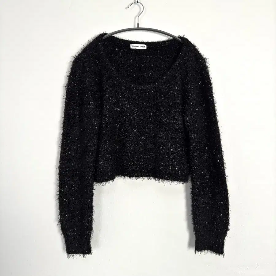 vintage black fuzzy knit sweater