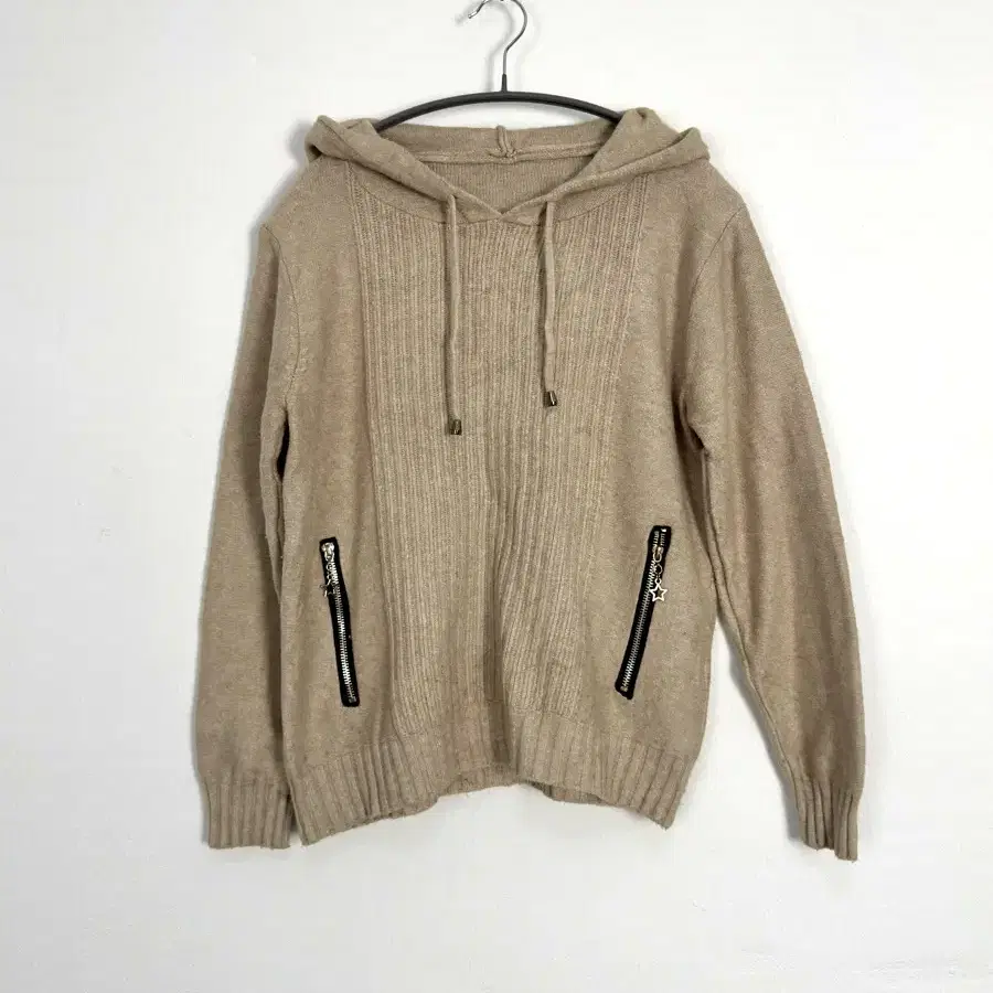 vintage knit hoodie zipper