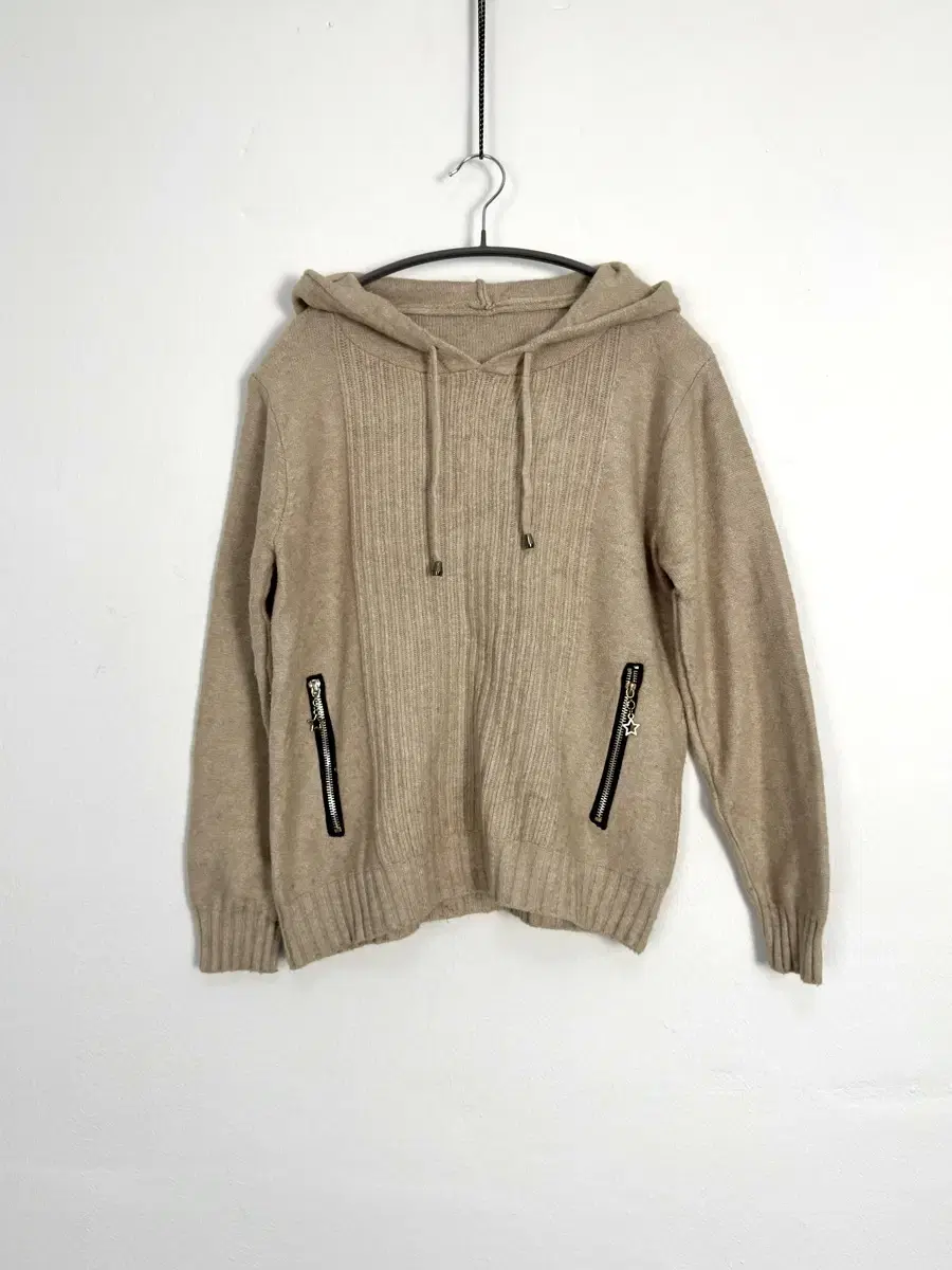 vintage knit hoodie zipper