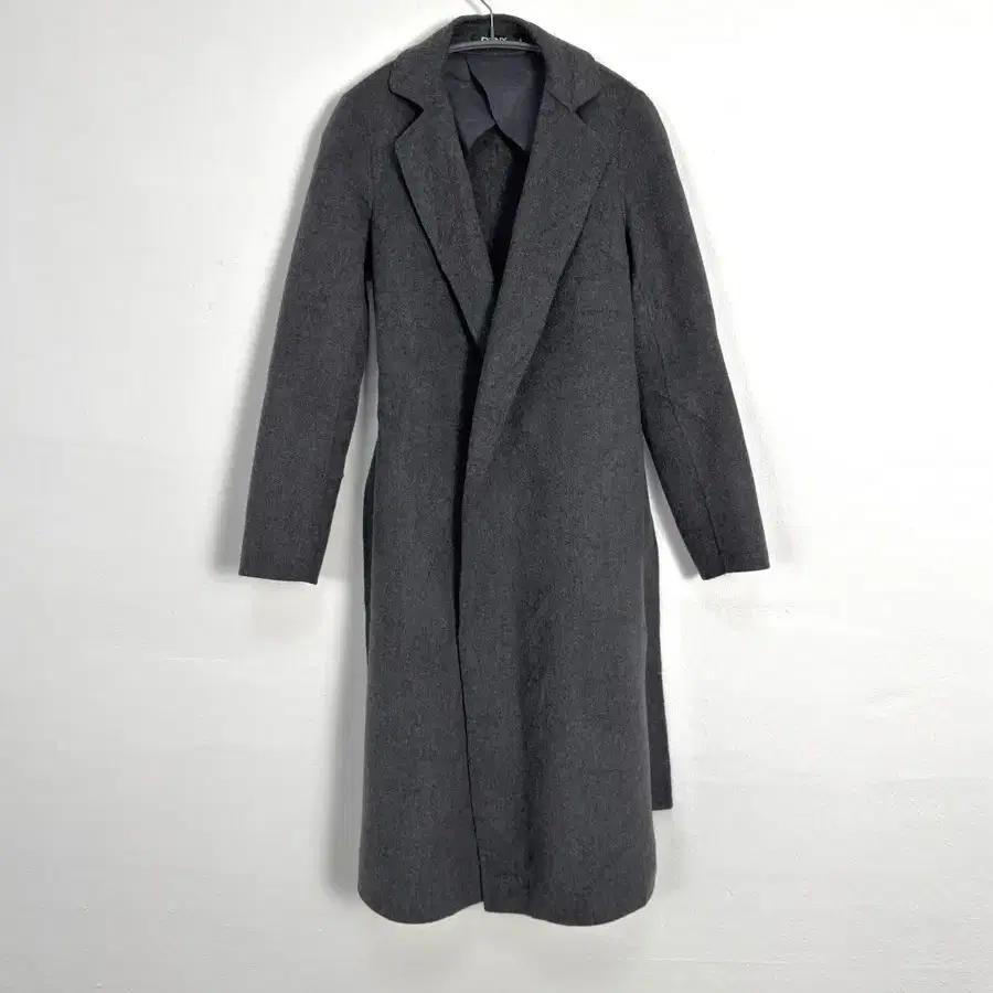 DKNY charcoal robe wool coat