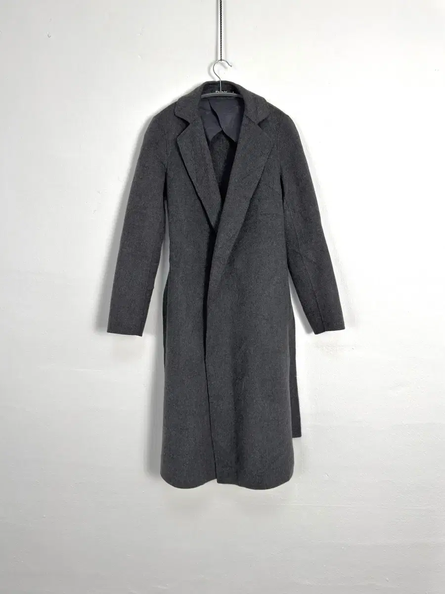 DKNY charcoal robe wool coat