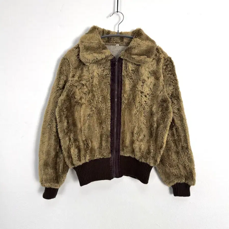 vintage faux fur bomber jacket