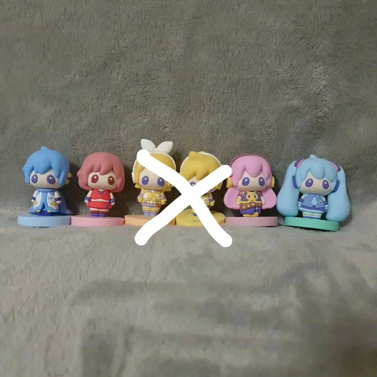 Bulk of 4 Vocaloid Rubber Mascot Figures