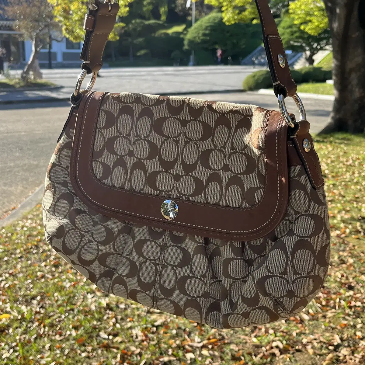 COACH 00's Jacquard   Shoulder Bag