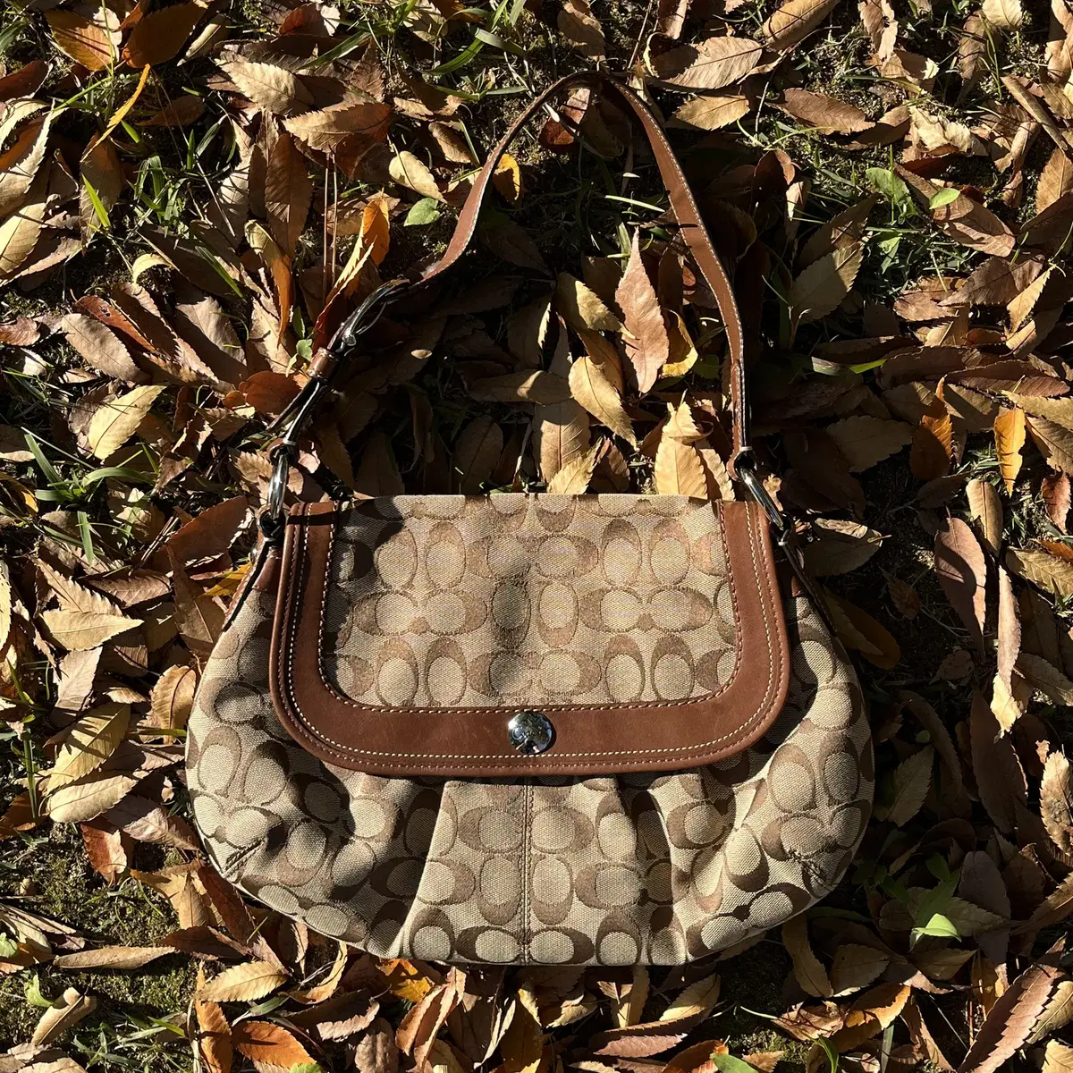 COACH 00's Jacquard   Shoulder Bag