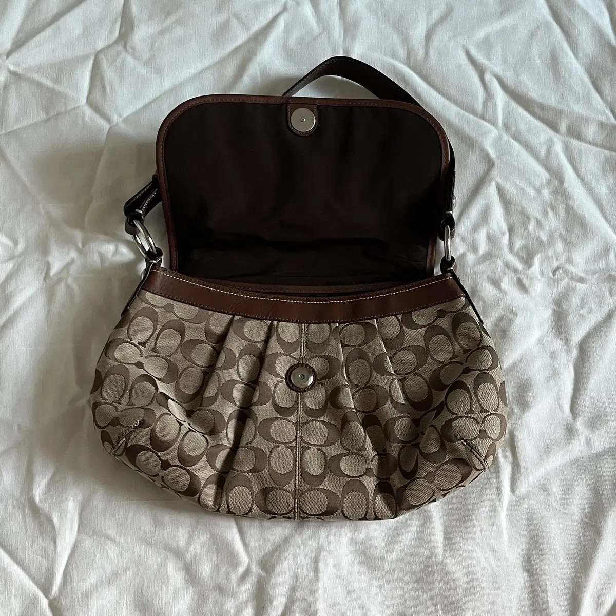 COACH 00's Jacquard   Shoulder Bag