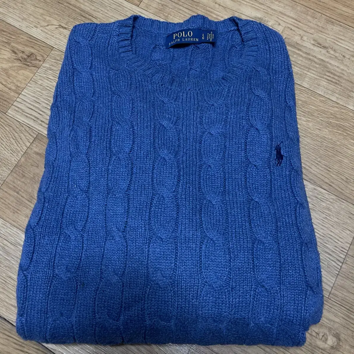 Polo new pretzel knit bloo size L