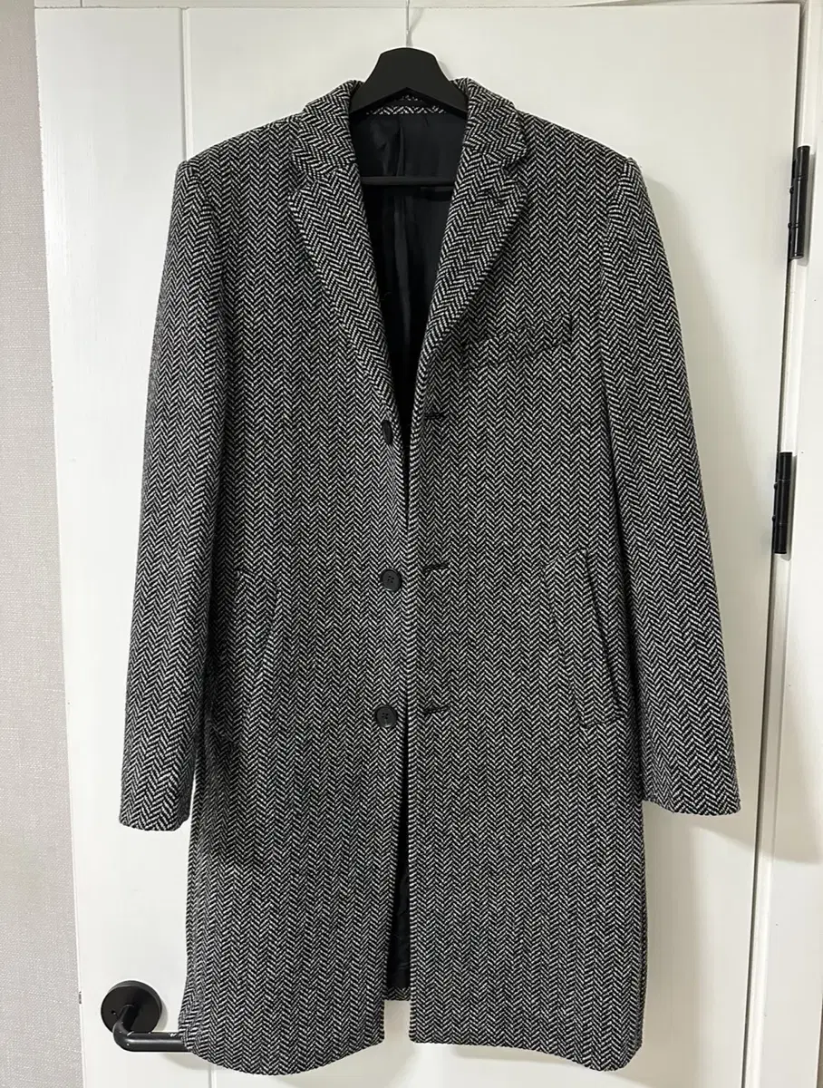 H&M Men's Cotton Herringbone Coat