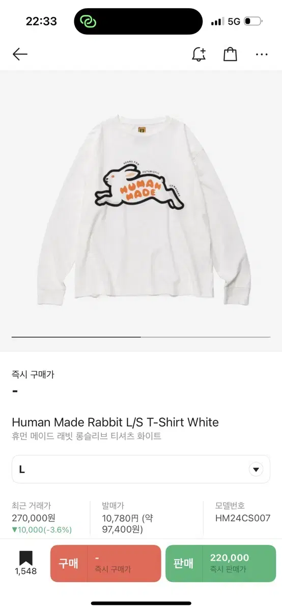 Humanmade Rabbit Long Sleeve