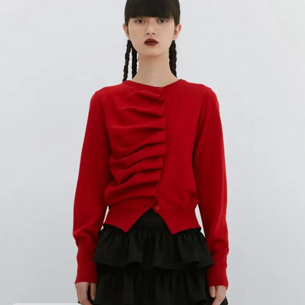 OVLIQUE KNIT CARDIGAN (RED) s사이즈