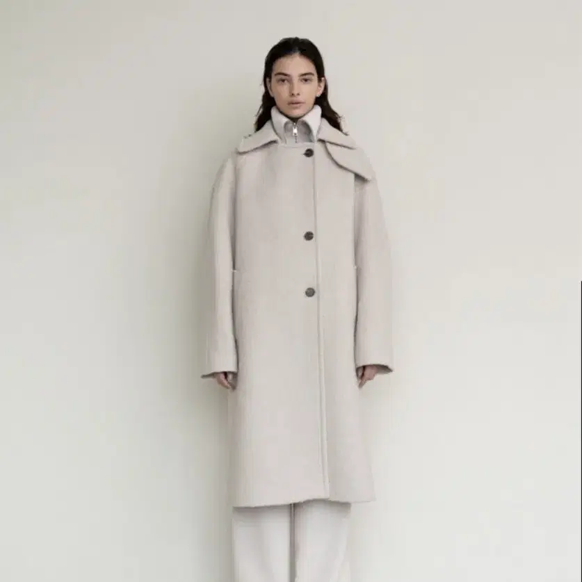 아비몰리 FANCY RVS BALMACAAN HALF COAT(IVORY