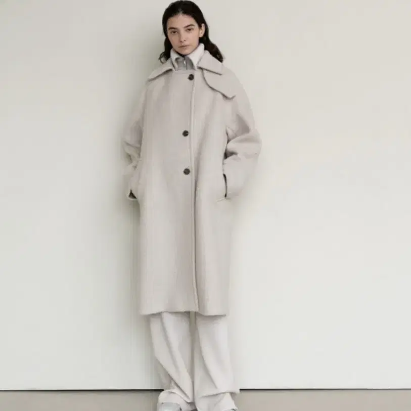 아비몰리 FANCY RVS BALMACAAN HALF COAT(IVORY