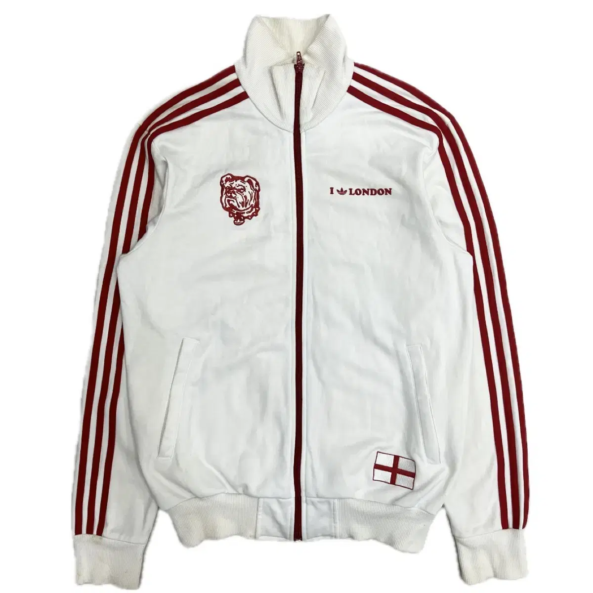 adidas London White Track Top Jersey Zip Up Jacket 100 size L