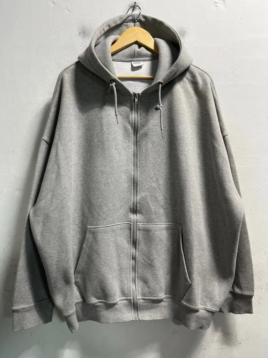 105-110 UNICODE STANDARD Gray Loose Fit Heavy Hoodie Zip Up