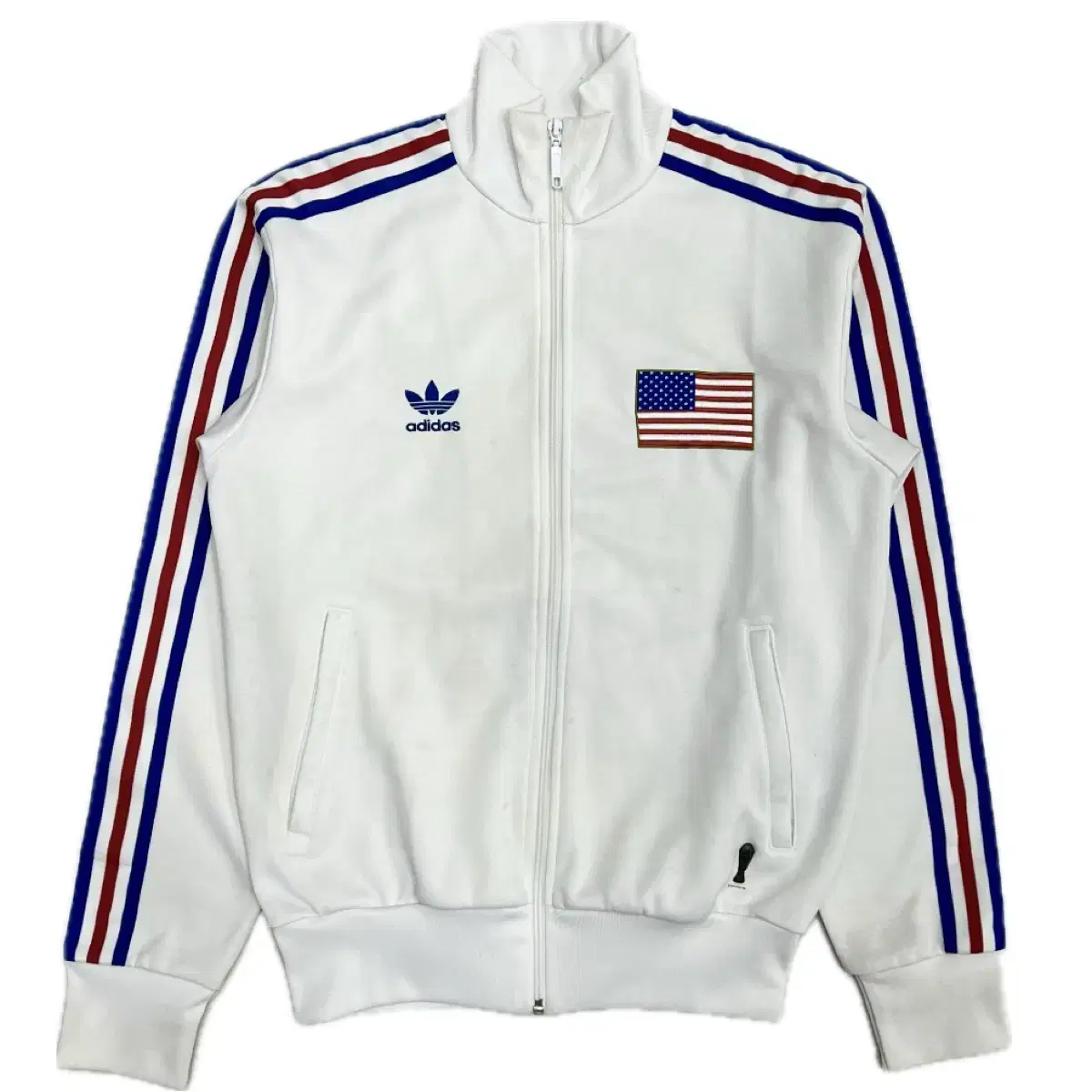 Adidas USA White Track Top Jersey 95-100 size M-L approx.