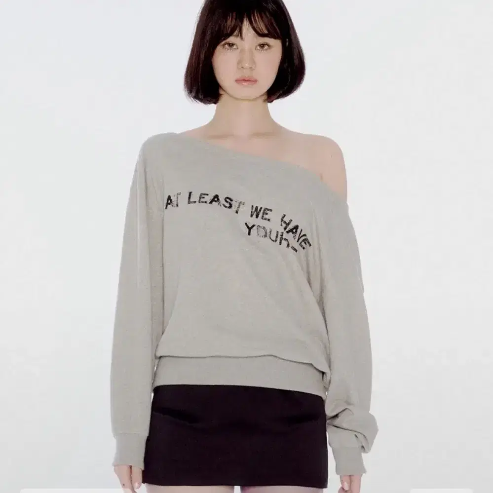 유희 원숄더 OFF SHOULDER SWEATSHIRTS MELANGE