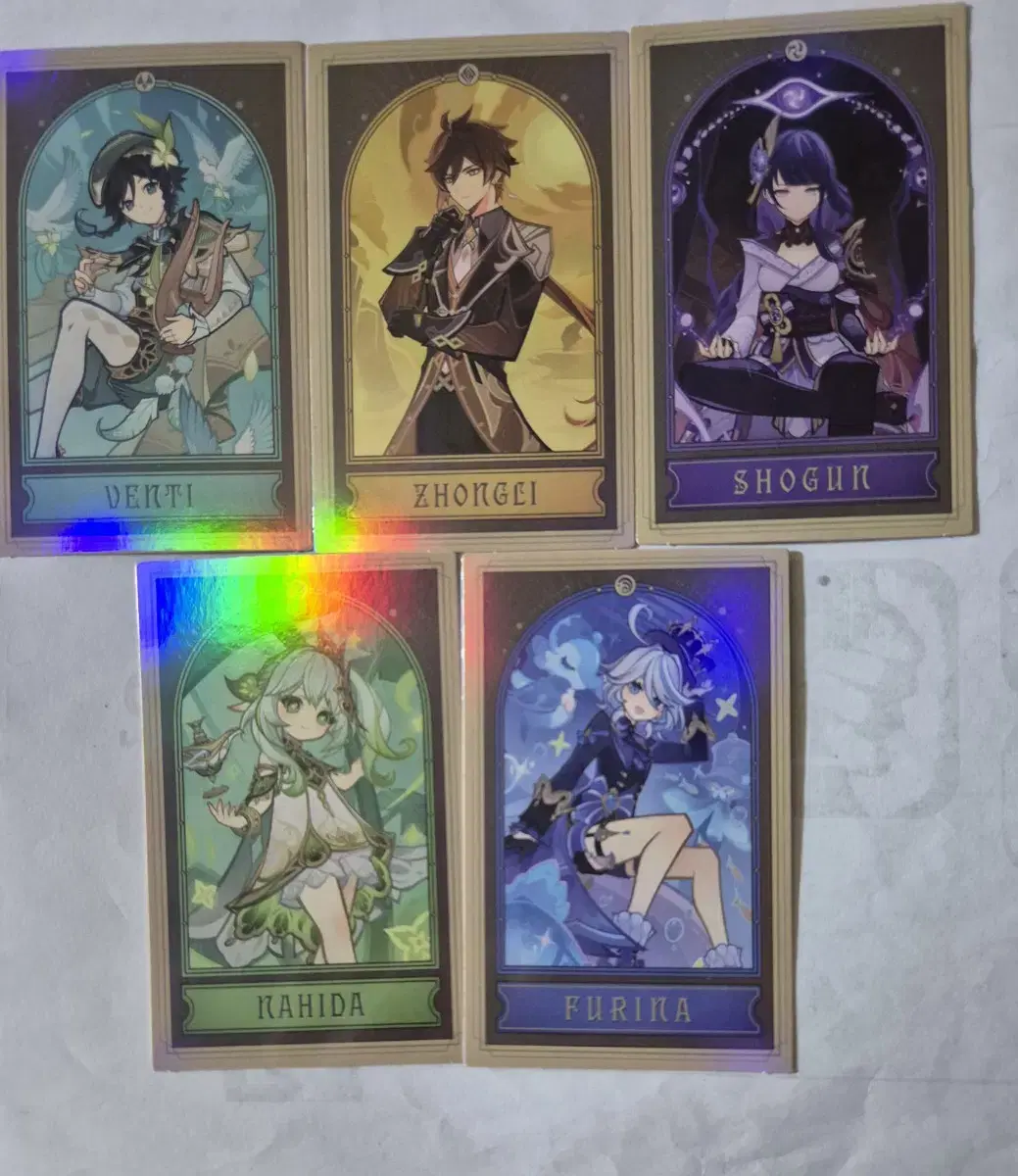 Hoyoland Genshin Impact fortune-telling photo kards (Venti, Palm, Raiden, Nahida, Purina)